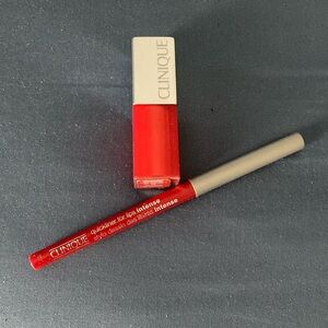 Clinique red makeup lip 💋 combo set